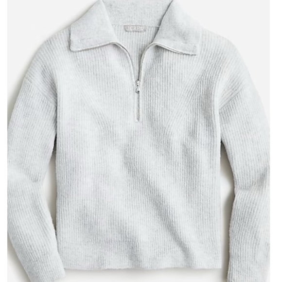 J. Crew Half Zip Sweater Merino Wool Alpaca Blend Gray Heather Dove Size 2X - Picture 1 of 5